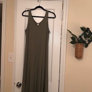 Old Navy Hi Low Maxi Summer Dress Olive Green